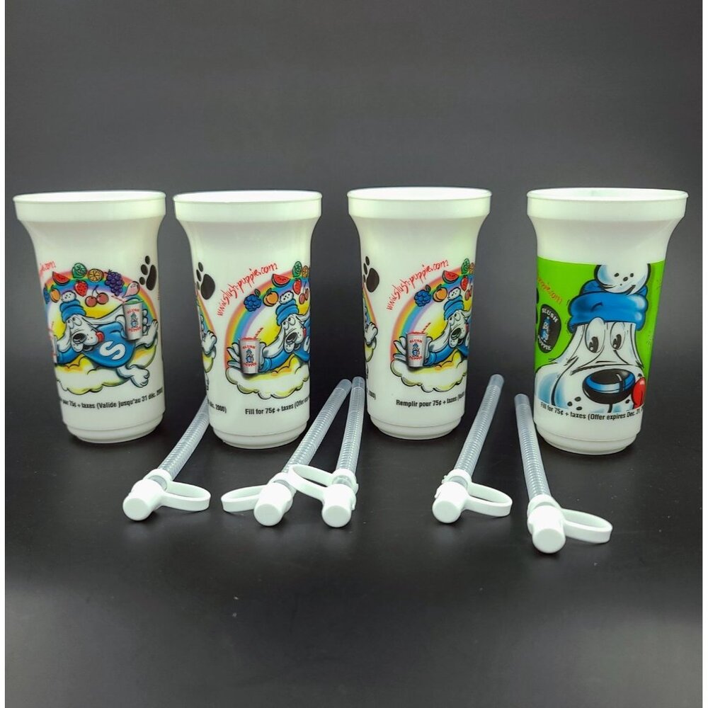 New Slush Puppie Plastic Cups Cup 6" - Set of 4 - Year 2000